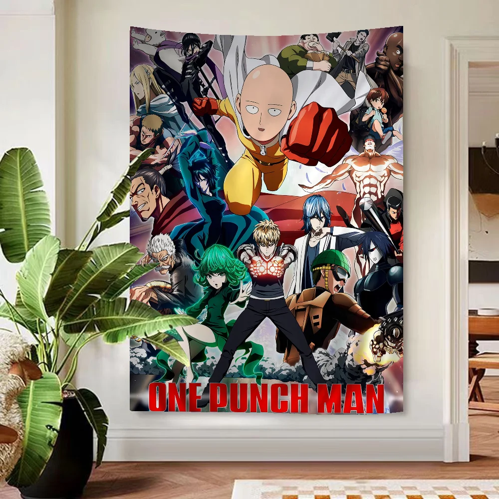 One Punch Man Saitama Cartoon Tapestry Art Science Fiction Room Home Decor Wall Hanging Home Decor