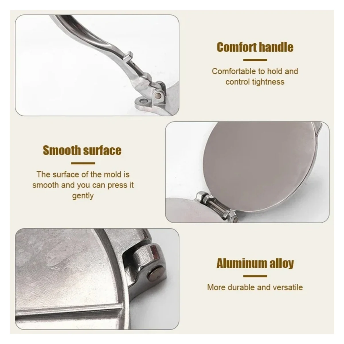 16cm Manual Corn Tortillas Pressing Tools Aluminium Alloy Tortilla Cake Molds Kitchen Bakeware Cooking Accessories 2pc