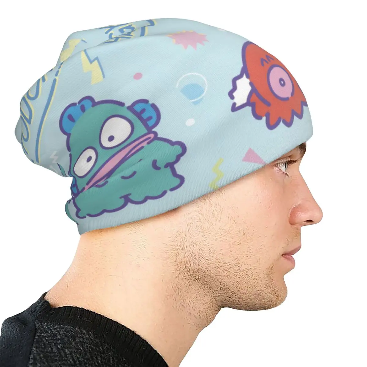 Kawaii الأسماك Hangyodon بونيه القبعات كول الشارع Skullies قبعة صغيرة الرجال النساء الدافئة ذات الاستخدام المزدوج قبعات #4