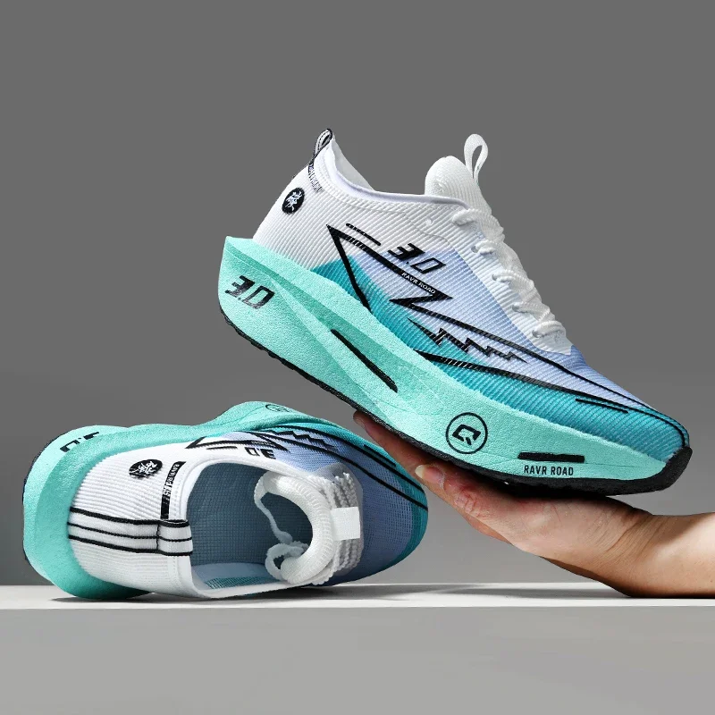 Men's Running Shoes Carbon Board Sneakers Racing Training Mesh Anti-slip Cushioned Comfortable Tennis Shoes Casual for Women