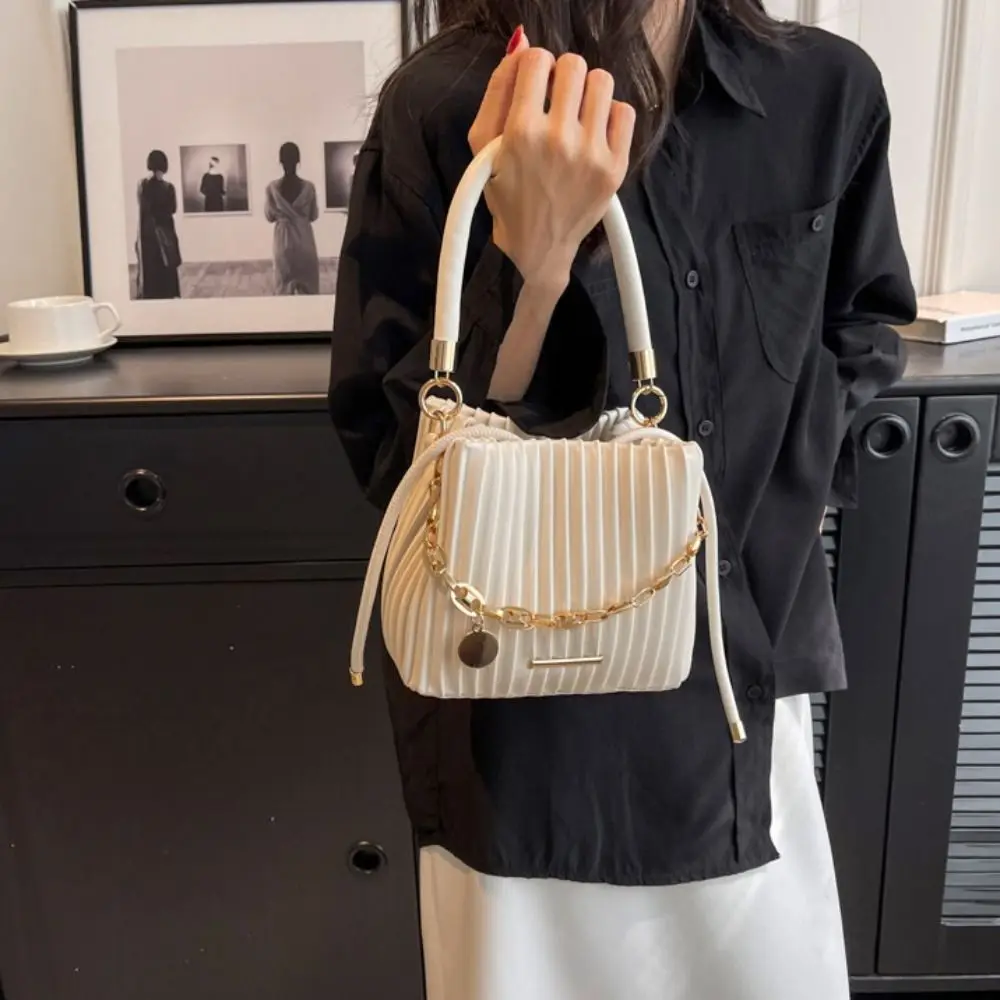 

Portable Pleated Design Crossbody Bag Chain Shoulder Elegant Shoulder Purse Stylish Fashion Purse Work