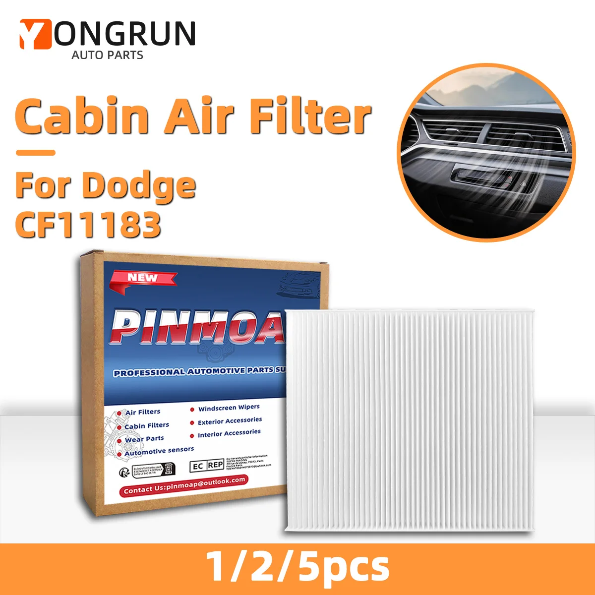 Innenraumluftfilter CF11183 passend für Dodge Durango 2011-2021, Jeep Grand Cherokee 2011-2021, 68079487AA, CAF1890P, XC36156, PA4462 – Detail 1