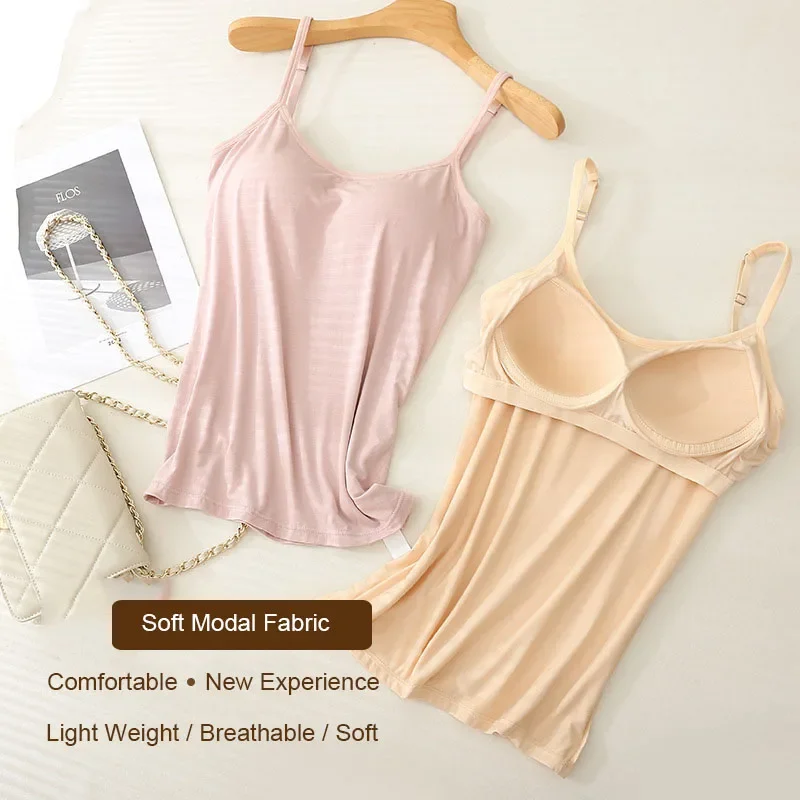 M-3XL Voor 35-85Kg Modale Plus Size Hemdje Met Vaste Cup Dames Borst Gewatteerde Bovenkleding Onderbroek