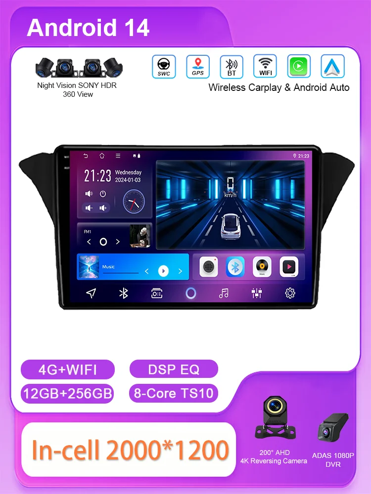 

Car DVD Android 14 Radio Stereo For Hyundai Rohens Coupe 2012-2015 Auto Multimedia Video Player GPS Navigation Wireless Carplay