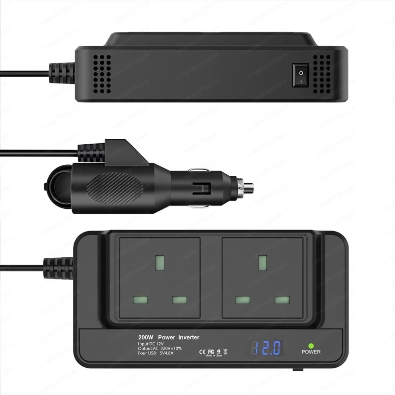 200W car inverter 12V/24V to 110V/220V power converter PD20W fast charging - view 2