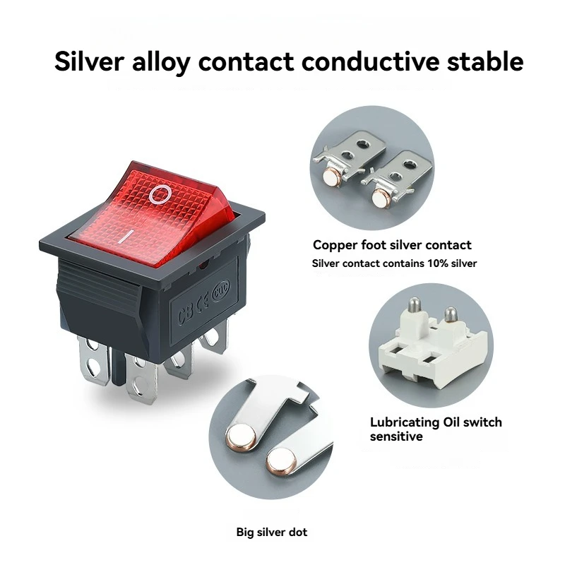  KCD4 Rocker Switch ON-OFF 4 Pins /6 Pins Electrical equipment With Light Power Switch Switch cap 16A 250VAC/ 20A 125V