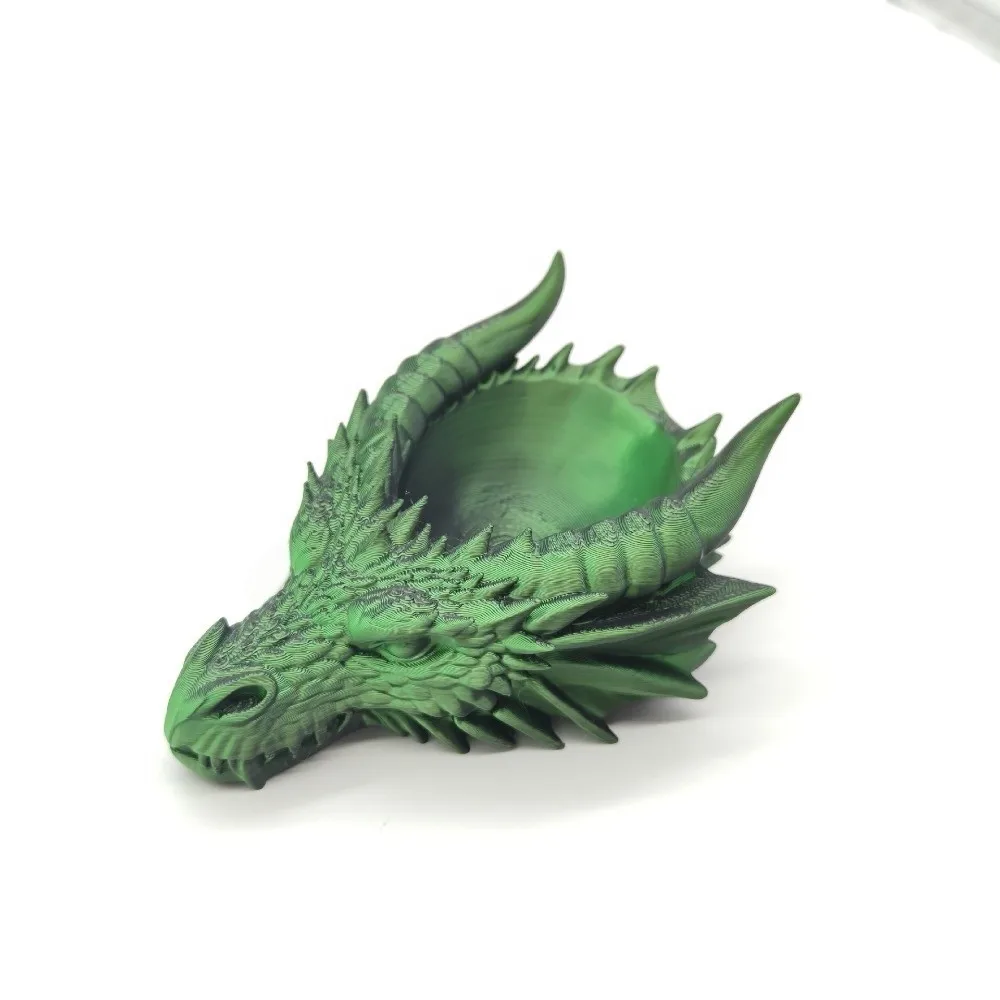 3D Print Dragon Head Storage Tray Multipurpose Medieval Dragon Sculpture Jewelry Display Holder Dark SeriesUnique Funny Design