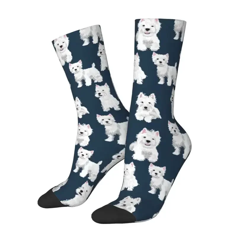 West Highland White Terrier Dog Mens Crew Socks Unisex Funny Cute Westie Puppy Spring Summer Autumn Winter Dress Socks