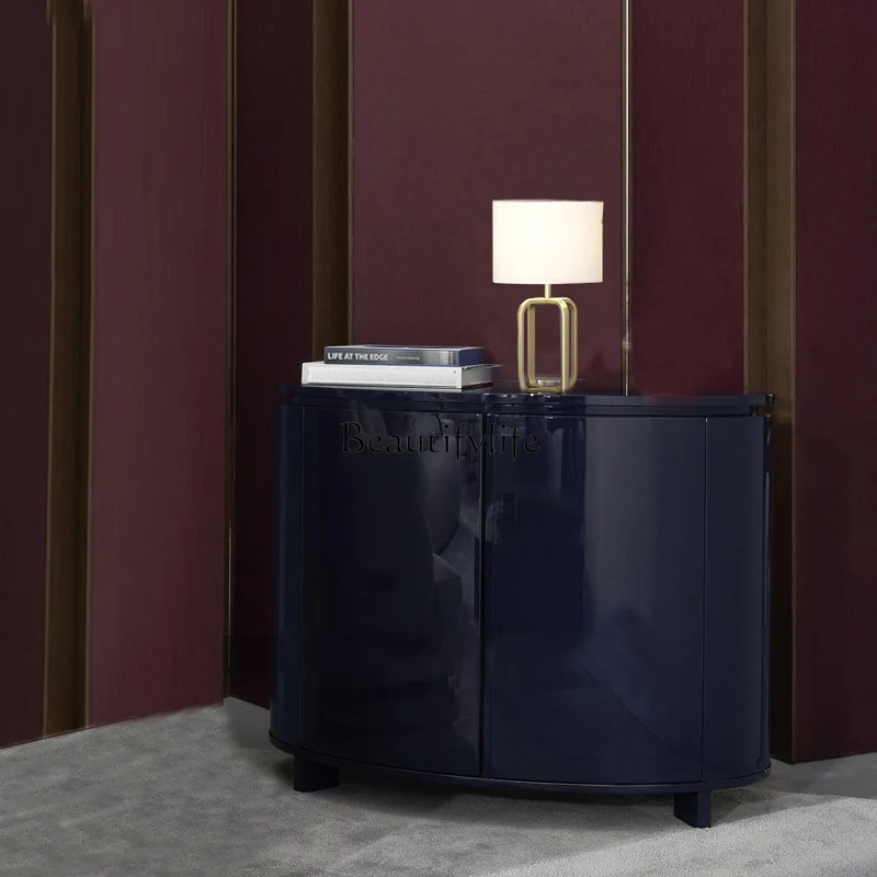 Modern simple round Italian locker light luxury storage cabinet double door
