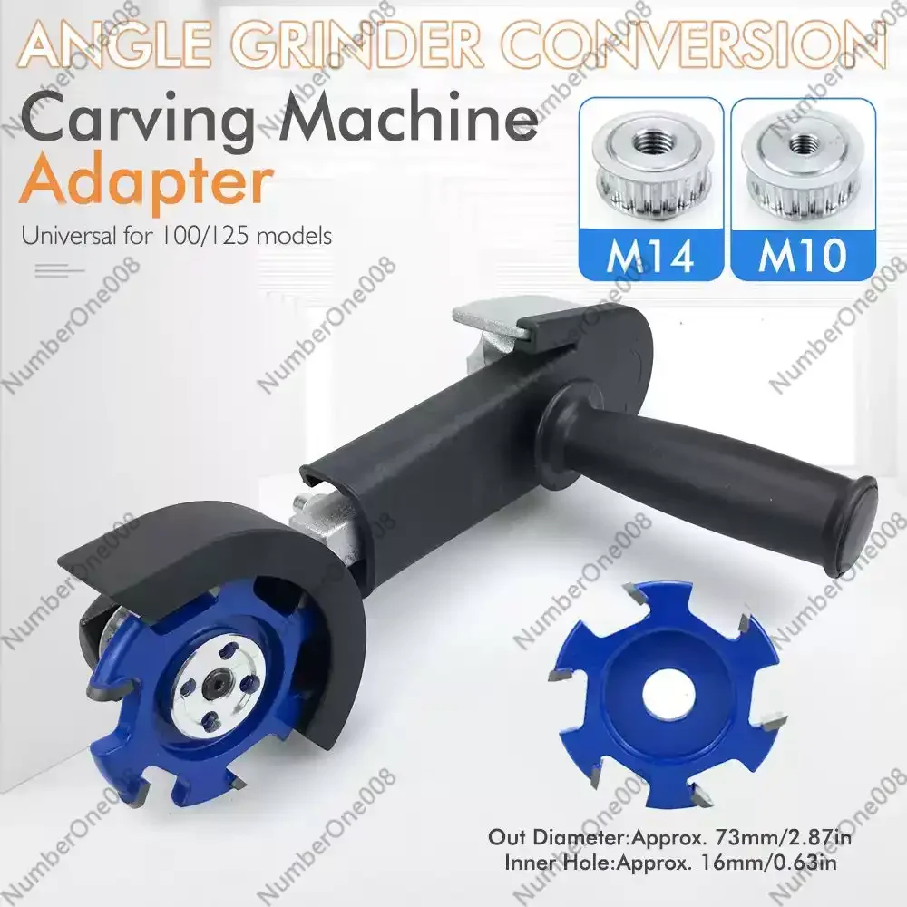 Angle Grinder Converter to Engraving Head， M10 M14 Thread， Slotting Carving Sculpture Power Tool Attachment for Wood