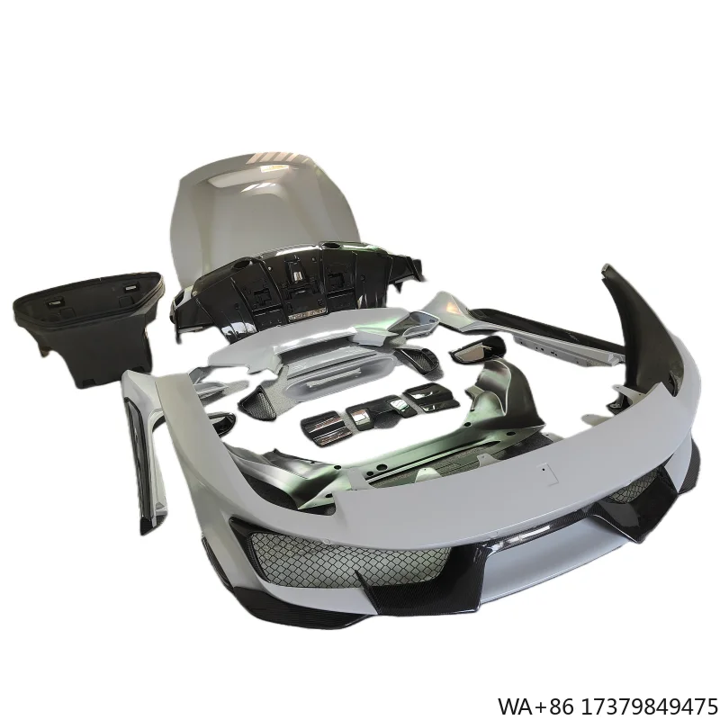 

For Ferrari 488 Upgrade to P Style Half Carbon Fiber Body Kit Front Rear Bumpers Hood Side Skirts