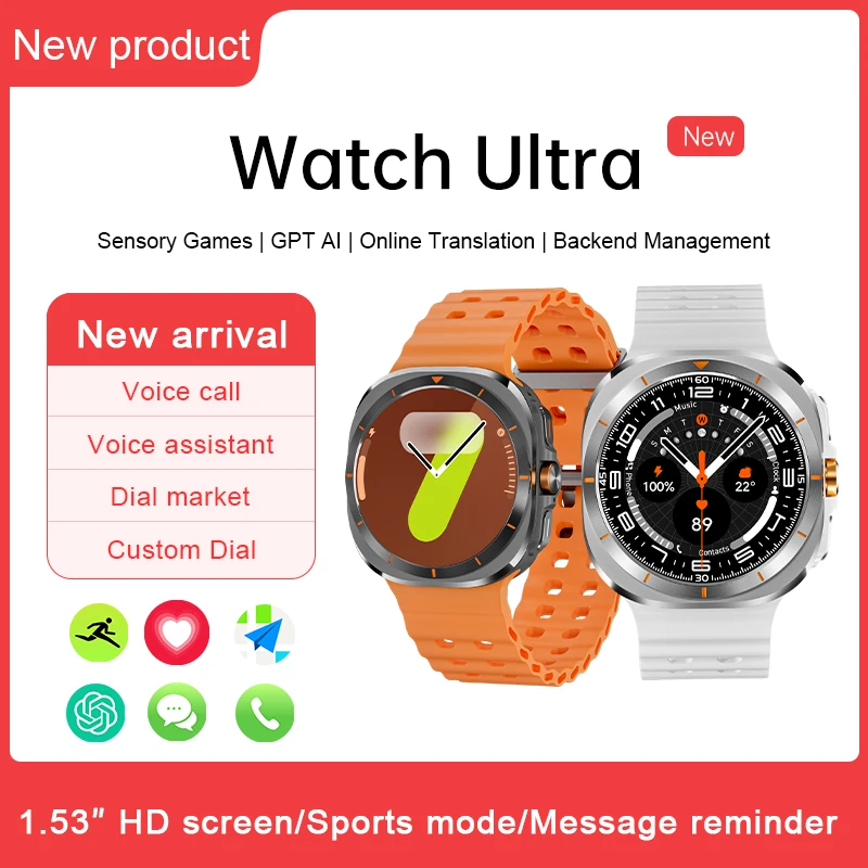 

2025 GS Watch Ultra Smartwatch 47 мм Смарт-часы для iPhone Samsung Galaxy 4 ГБ ПЗУ Мужчины Женщины Леди Видеоплеер Спорт Фитнес