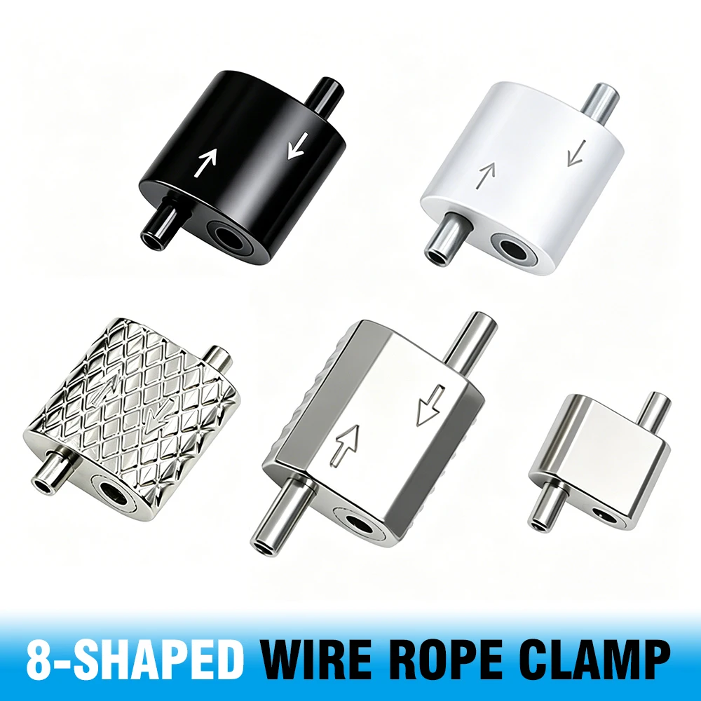 Wire Rope Cable Clamp 0.5-1.5mm Two-Way Locking Device Heavy Duty Cable Gripper for Secure Hanging of Billboards &Art Paintings