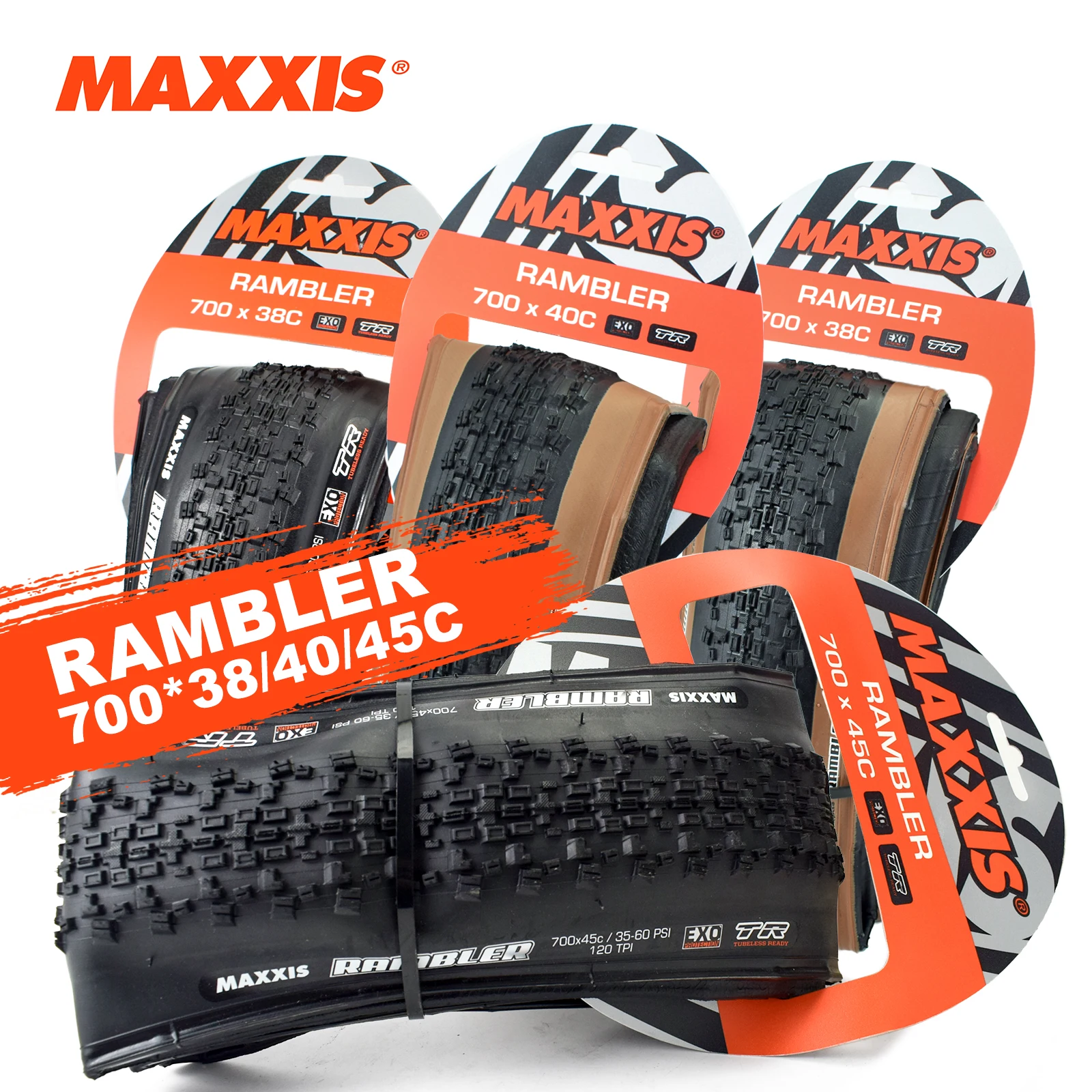 1pc MAXXIS 27.5 RAMBLER Road Bike Tire 700*38C 700*40C 700*45C 700*50C 27.5*1.5 TR Tubeless Bicycle Tyres Gravel 700C Bike Tire