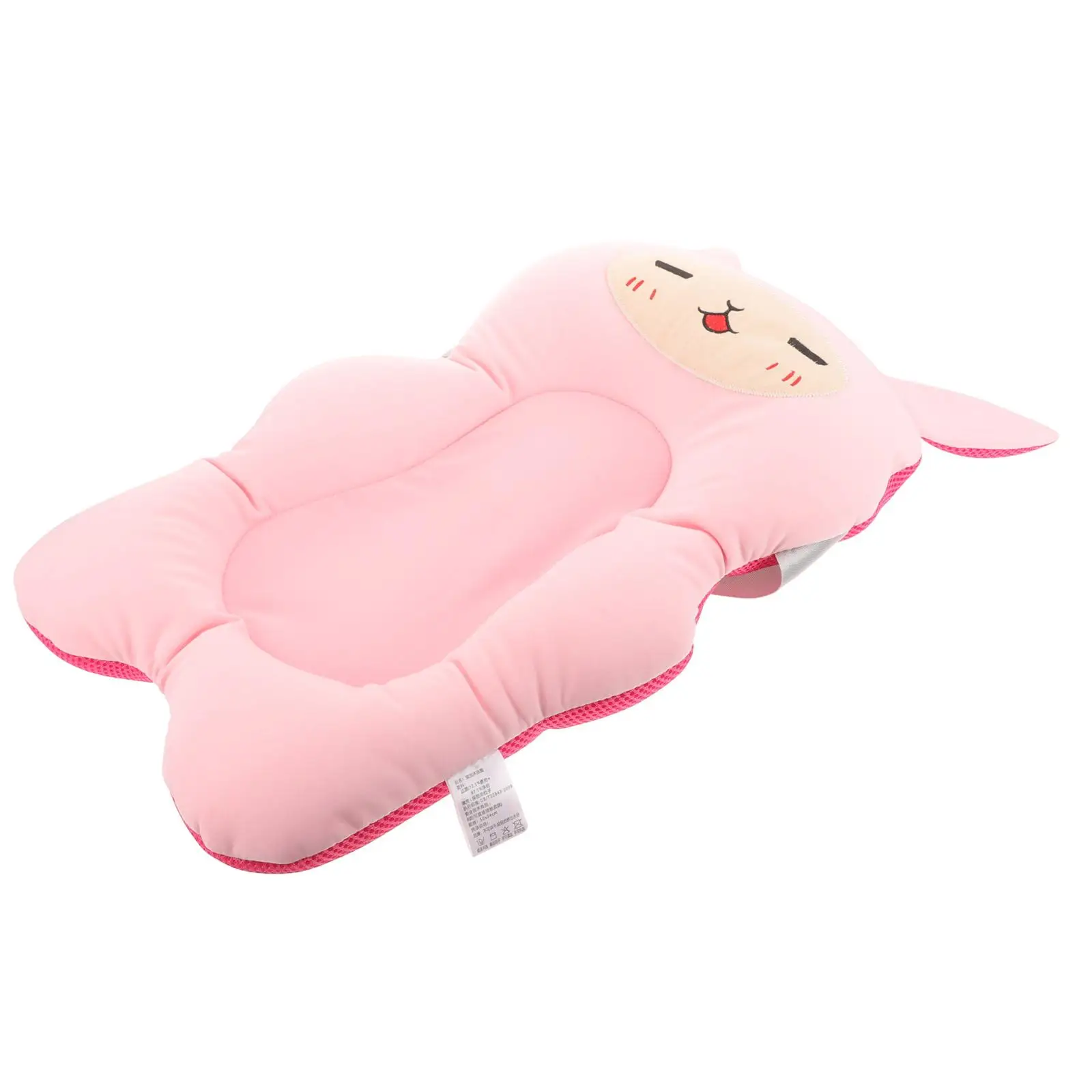 Tapete de banho para recém-nascidos, almofada de assento infantil, coelho de desenho animado, rosa, macio, antiderrapante, malha, banheira, sentar seguro e confortável
