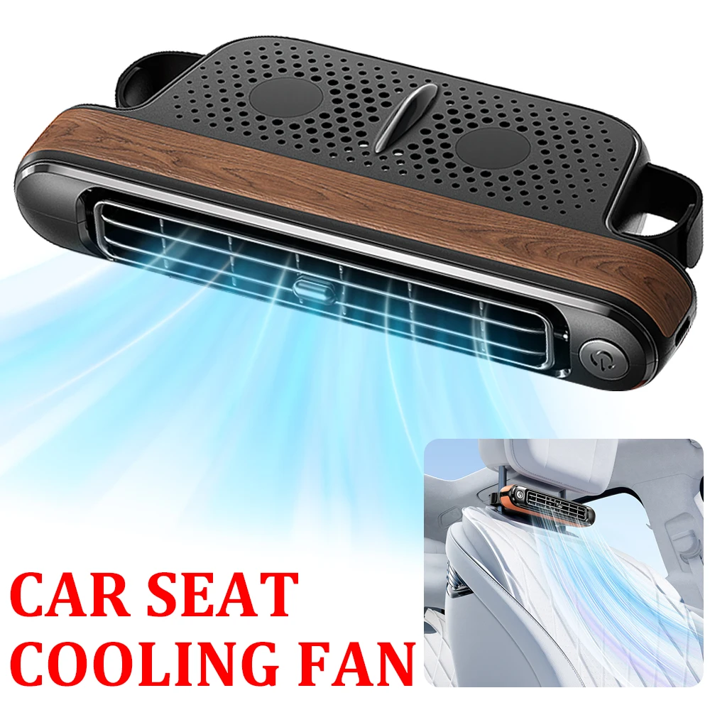 Car Backseat Cooling Fan Electric Auto Backseat Car Fan 3 Speeds Adjustable Wind Speeds Cooling Tool for Mini Cars RVs Sedans