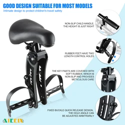 Bike Child Seat Front Mount Detachable Bicycle Kids Seat Child Seat with Shock Absorbing Pedal Guardrail