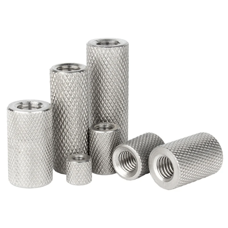 Knurled Round Coupling Nut M2M2.5M3M4M5M6M8M10M12M14M16 304 Stainless Steel Extended Cylindrical Flat Head Hand Twisted Mesh Nut