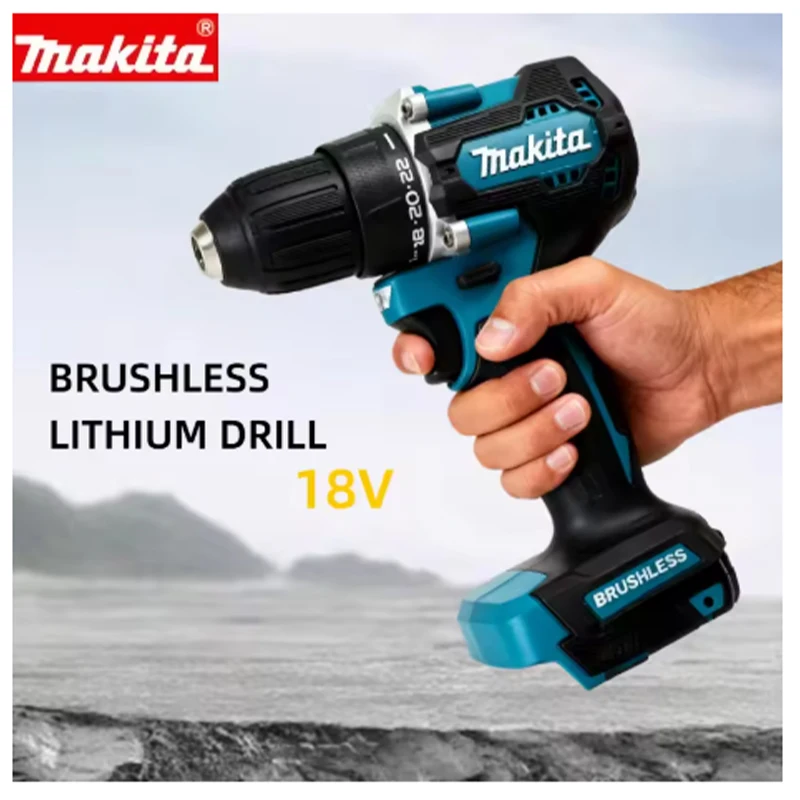 Nowa bateria Makita 18V, bateria litowo-jonowa, wiertarko-wkrętarka akumulatorowa Makita DHP487, moment obrotowy 40 Nm, 2 prędkości, wkrętarka udarowa akumulatorowa, narzędzie do użytku domowego.