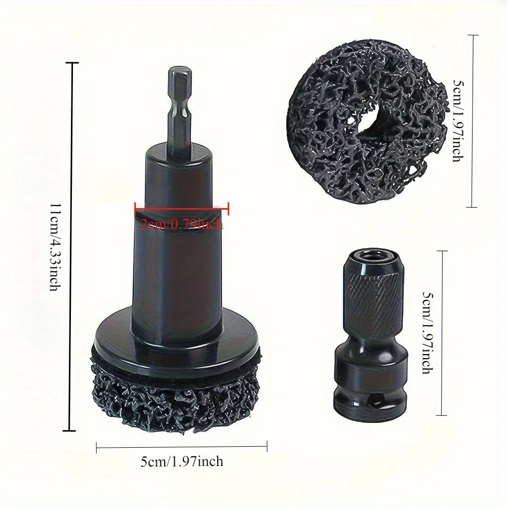Wheel Hub Axle Brake Disc Grinding Head - Hardened Plastic Model - Wheel Hub Rust Removal Tool + 5 Grinding Heads