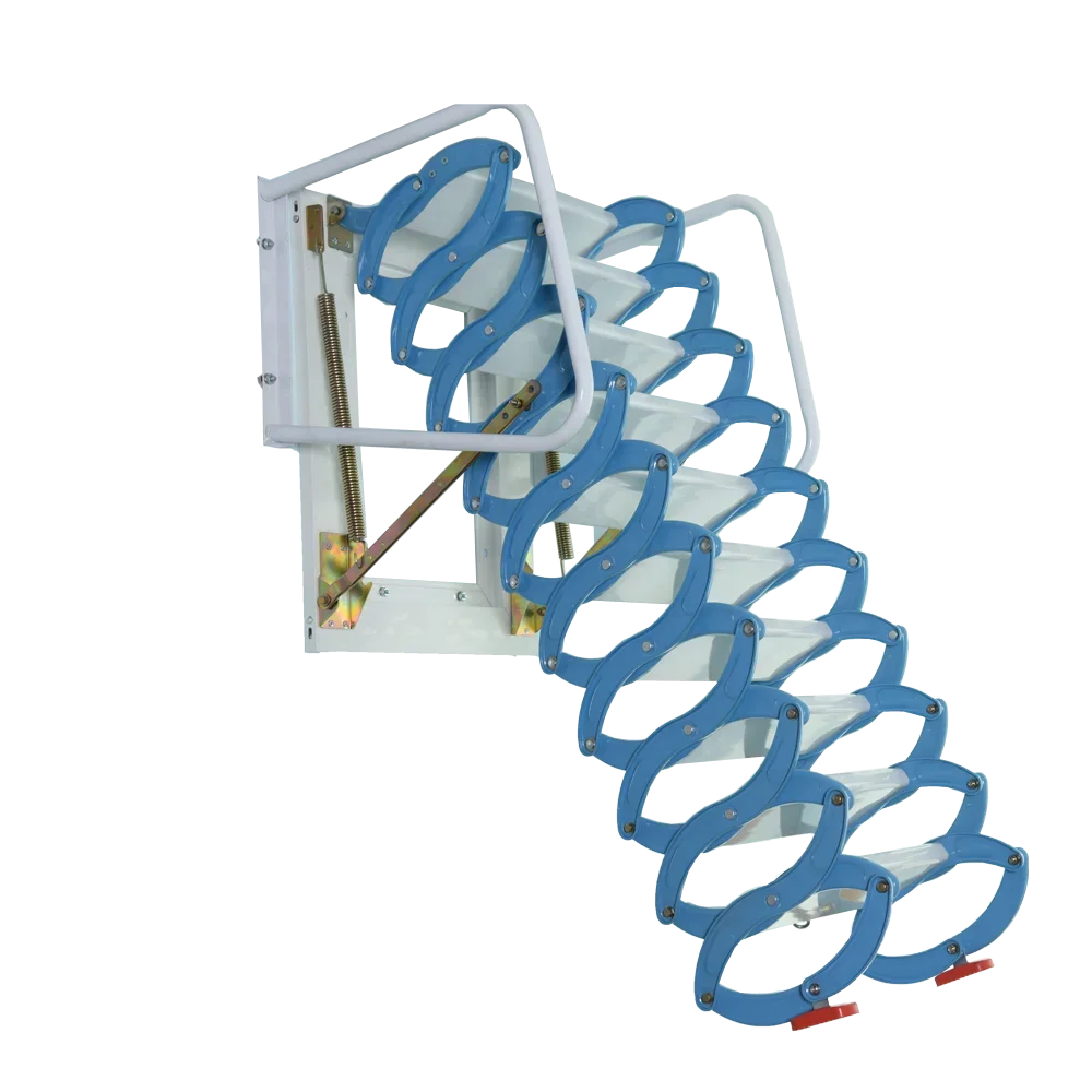 Telescopic Ladder Aluminium Loft Ladder Foldable Attic Ladder Blue GT-AL02