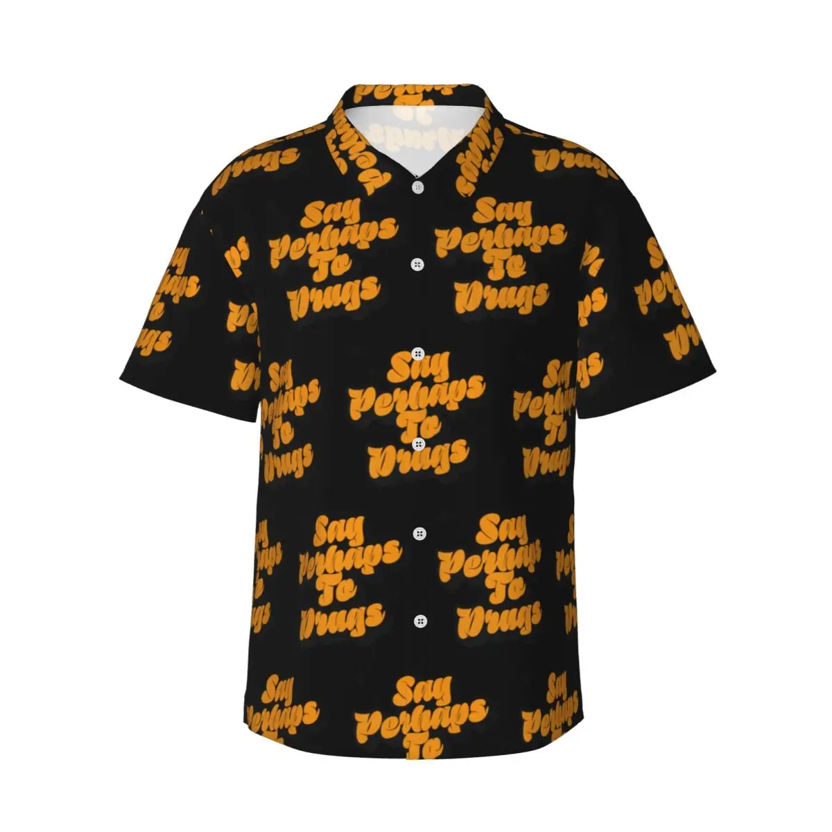 

Мужские рубашки Say PerTo Drugs, гавайская рубашка с коротким рукавом, повседневные топы с лацканами для летнего пляжа