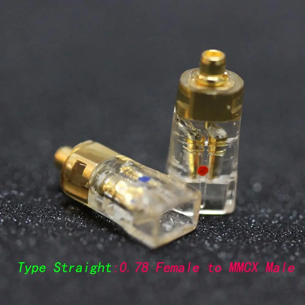 

1 Pair Gold Plated Headphone Plug for MMCX Male to .78mm Female 0.78MM Male to MMCX Female Converter Adapter