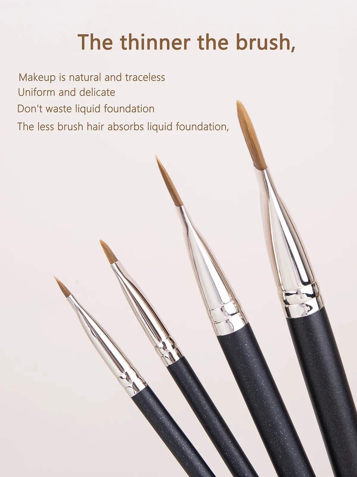 4 Arten von verbessertem, ultradünnem Foundation-Concealer-Make-up-Pinsel, professionelles Make-up-Werkzeug für flüssige Foundation-Creme, Concealer – Detail 6