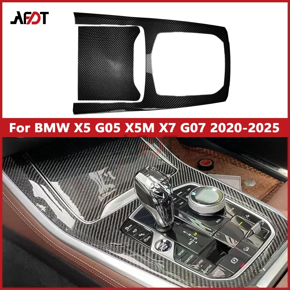 

AFDT для BMW X5 G05 X5M X7 G07 2020-2025 из настоящего углеродного волокна, консоль переключения передач, крышка, аксессуары для интерьера