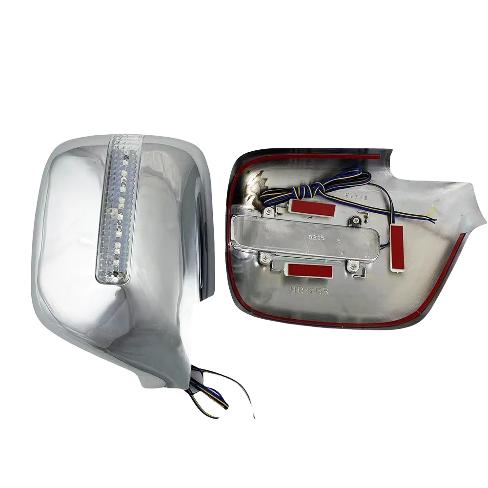 2 قطعة غطاء مرآة الباب الفضي المطلي بالكروم مع Led لتويوتا لاند كروزر Lc80 FJ80 4500 1990 - 1998 تزيين السيارة الخارجي #5