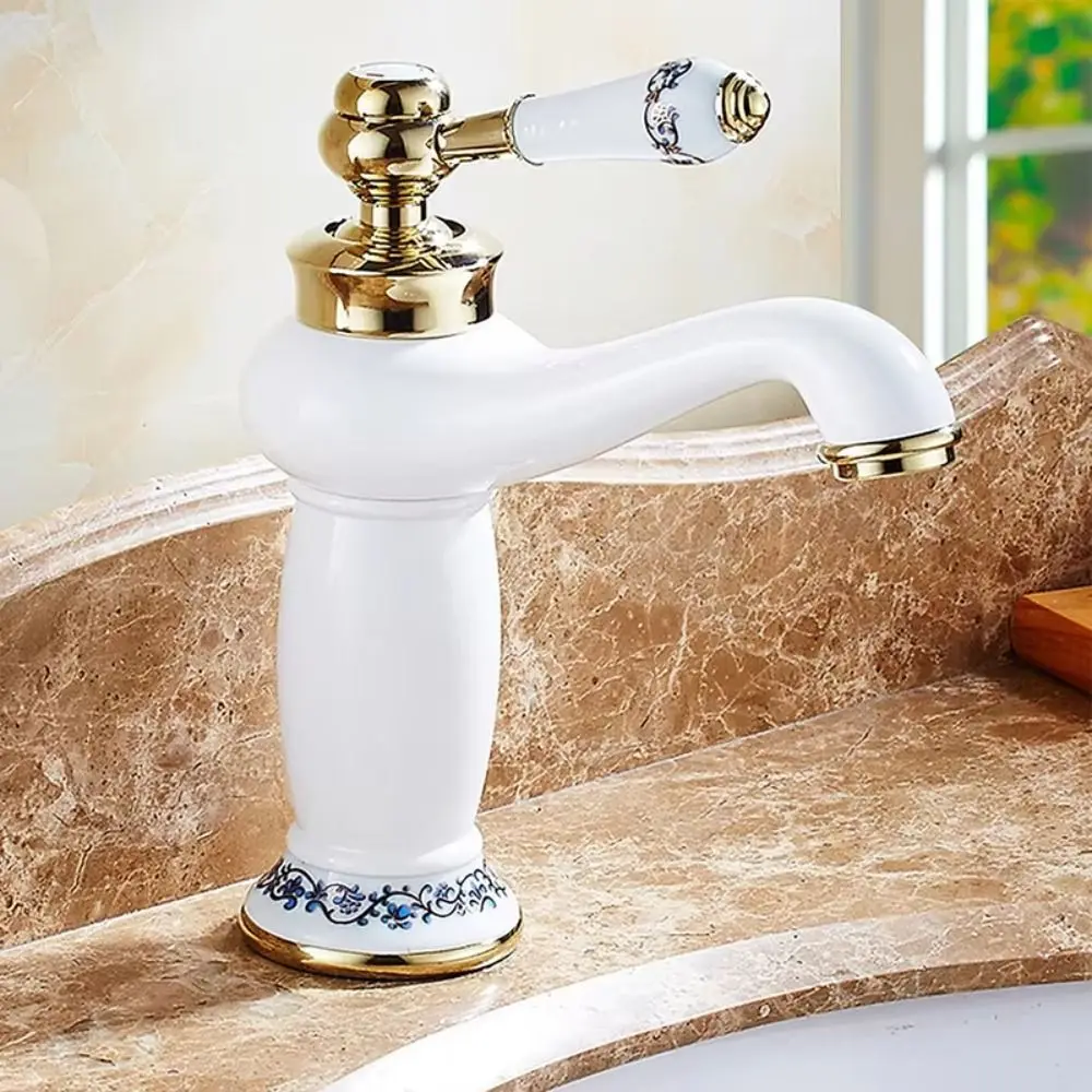 

Teapot Type Vintage Bathroom Faucet High Pressure Basin Tap Antique Copper Faucet Copper Light Luxury Hot and Cold Mixer Tap