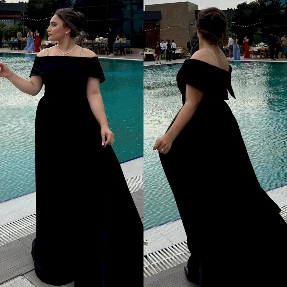 

Customized Modern Style Matchinga Jersey Ruched Draped Straight Boat Neck Long Dresses Bespoke Occasion Dresses Sizes Available