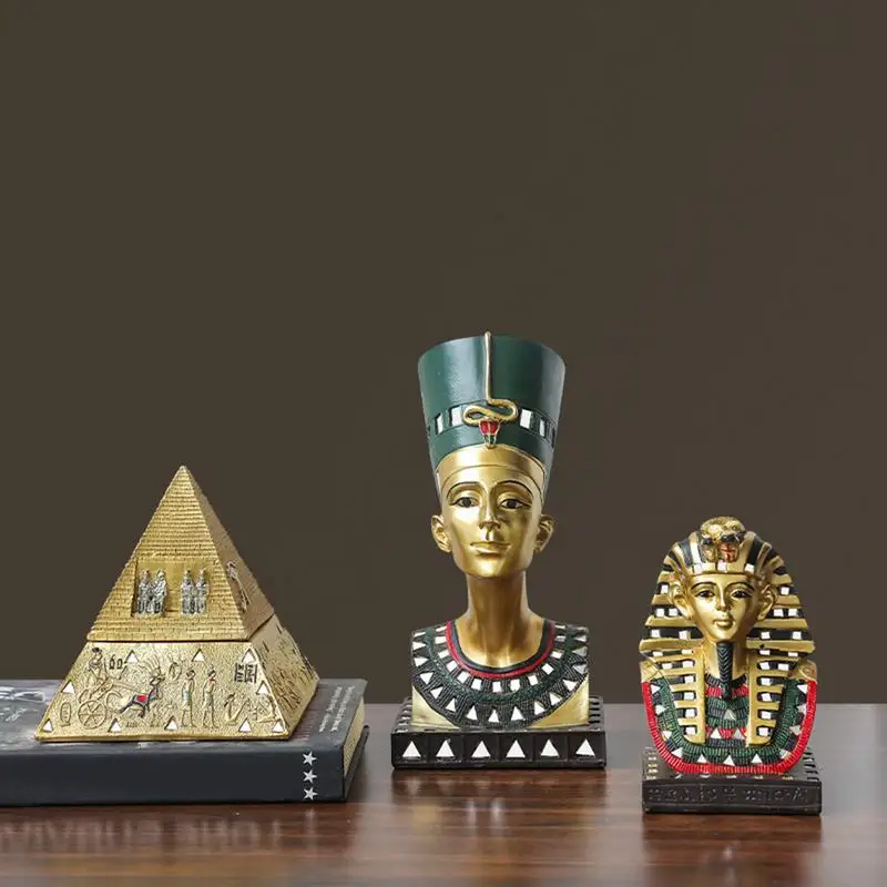 Egyptian Pharaoh Statue Unique Mummy and Sphinx Sculptures Mythology Pharaoh Ornaments Household Egyptian Statue Collection