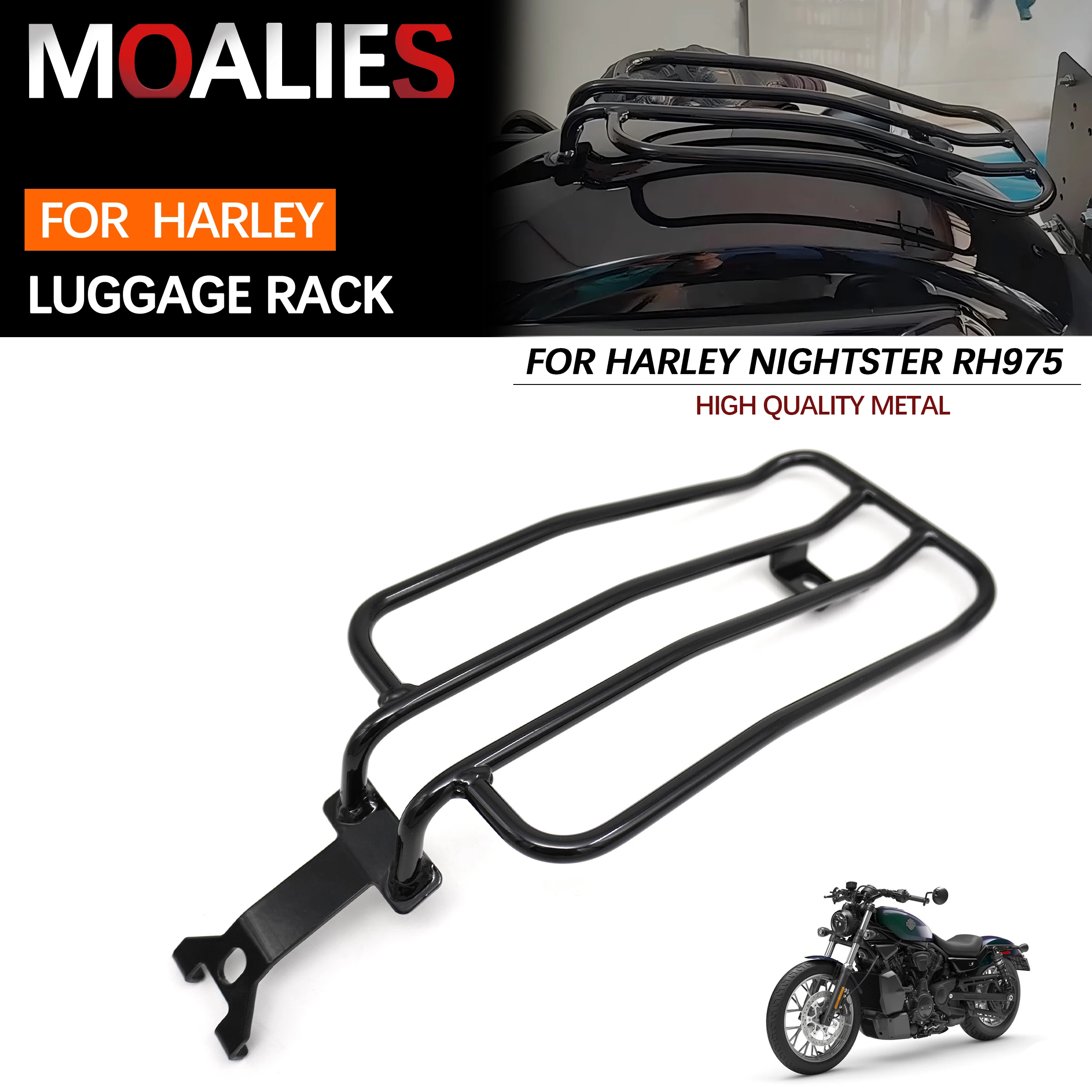 

For Harley Nightster975 RH975 Special RH975S Nightwalker Modified Rack Rear Luggage Rack Motorcycle Solo Luggage Rack-Black