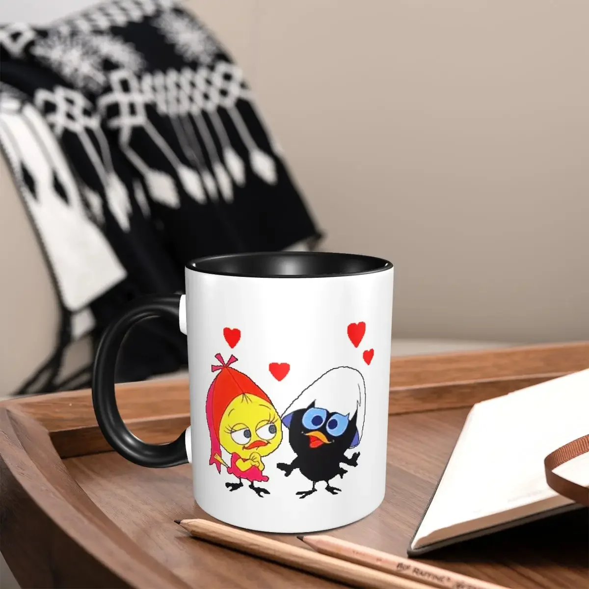 Calimero Cartoon Comic Mug Funny Ceramic Coffee Cups Tea Mugs Milk Cup Drinkware Gift for Woman Man