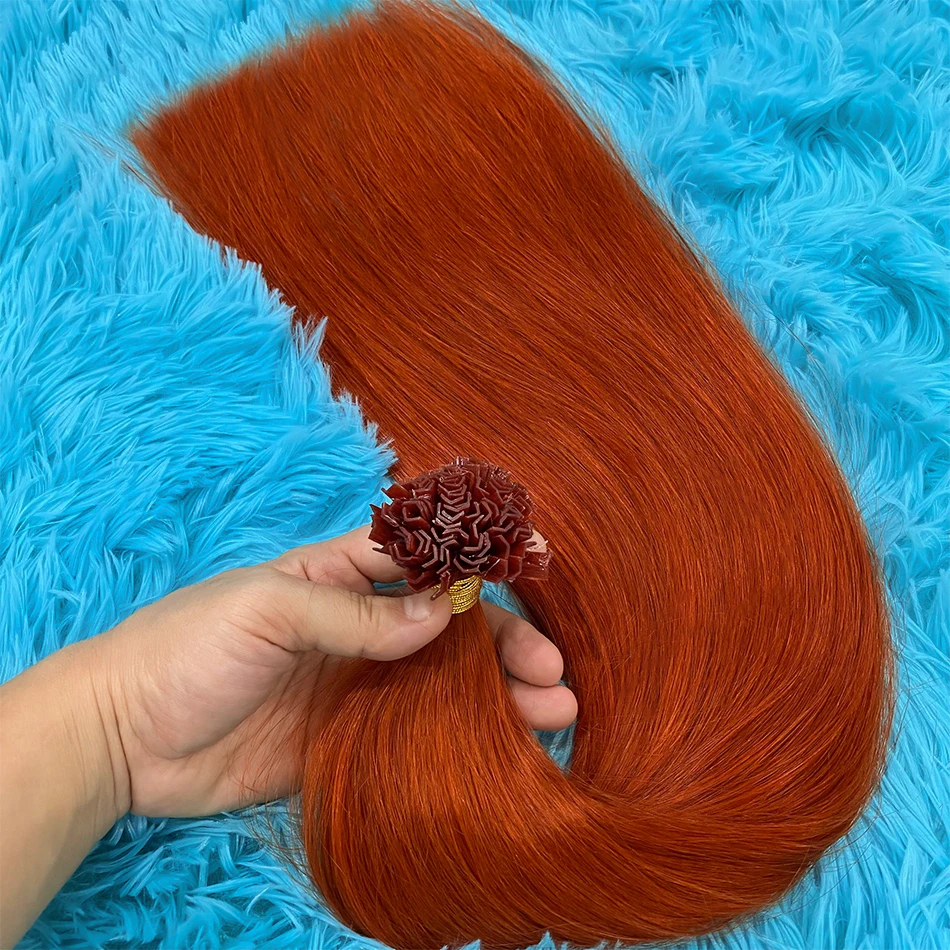 プレボンドVチップ人毛エクステ ケラチンエクステ 30インチ 100本 100%カラー レミー人毛 シルキーストレート