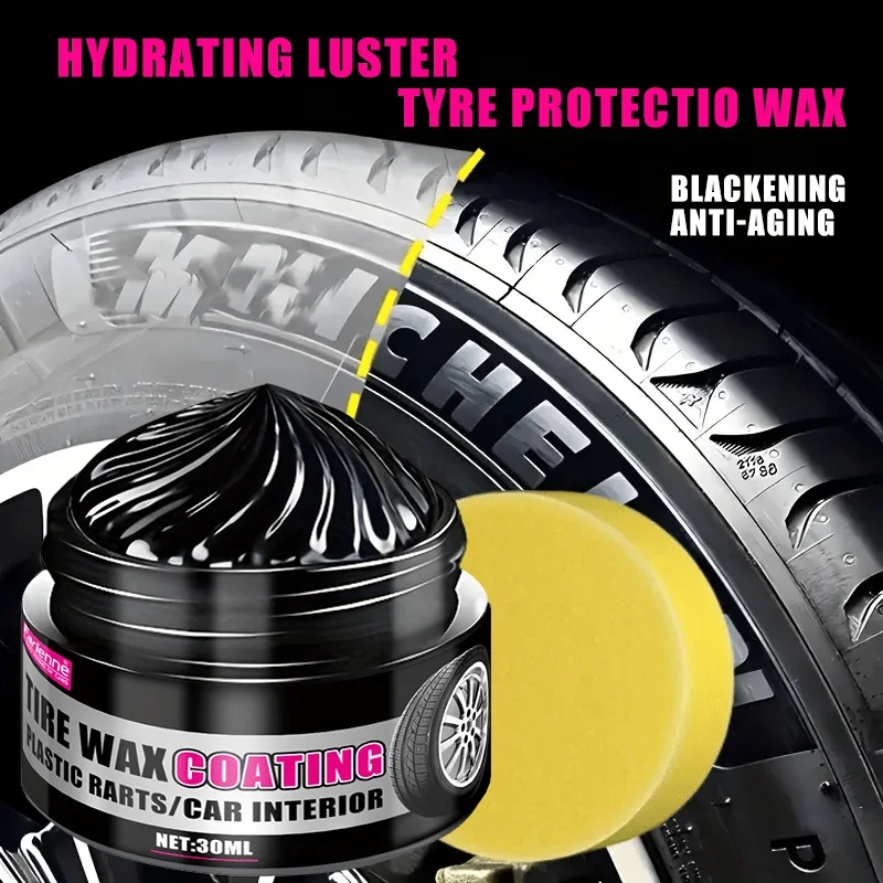 Black Coating Paste for Plastic and Rubber Repair-General Motors Tire Interior Repair Wax, Multi-Purpose Car Care,Lasting Polish