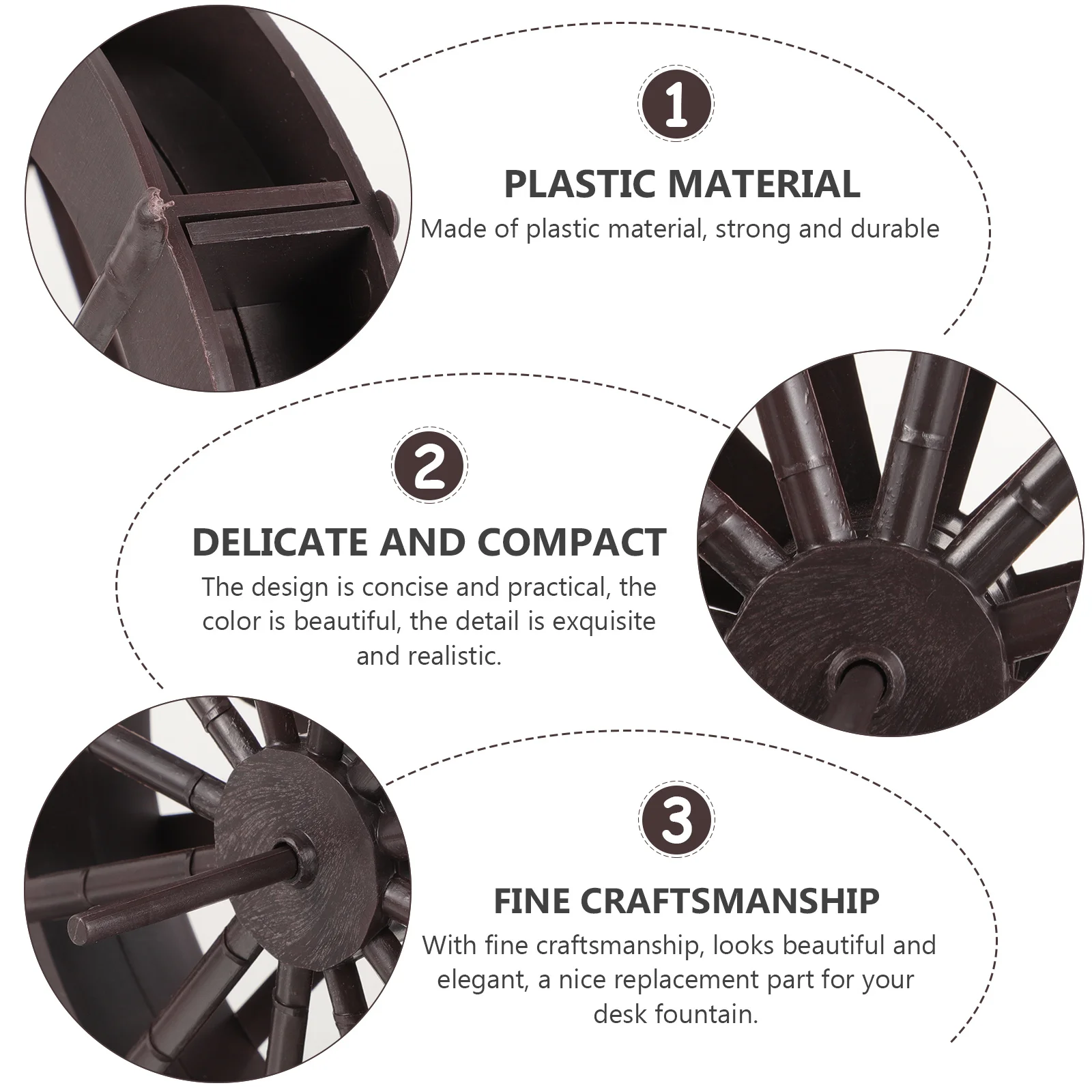 

2Pcs Water Wheel Fountain Decor DIY Running Water Wheel for Desk Table Fountain Replacement Part Fengshui Home Garden Landscape