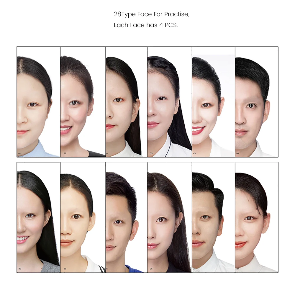 Textbook B Face Design 56 Pages Tattoo Exercise Books Permanent Makeup Eyebrow/Eyeliner/Lip Practice Cosmetics Teaching Supply