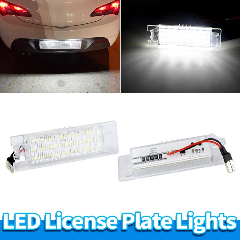 

2Pcs CANBUS LED License Plate Lights for Alfa Romeo 147 156 159 166 Brera Giulietta 940 MiTo GT Spider 939 White 12V 2835SMD
