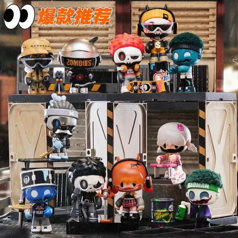 

MR.BONE JUNIOR Zombies Block Series слепая коробка Caixa Caja куклы для девочек подарок для мальчиков Mystery Box аниме фигурки игрушки