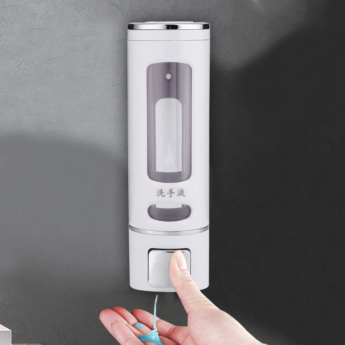 

400ml Elegant Wall-Mounted Soap Dispenser Refillable Plastic Liquid Shampoo Holder Manual Pump Type Perfect for Bathrooms Hotels