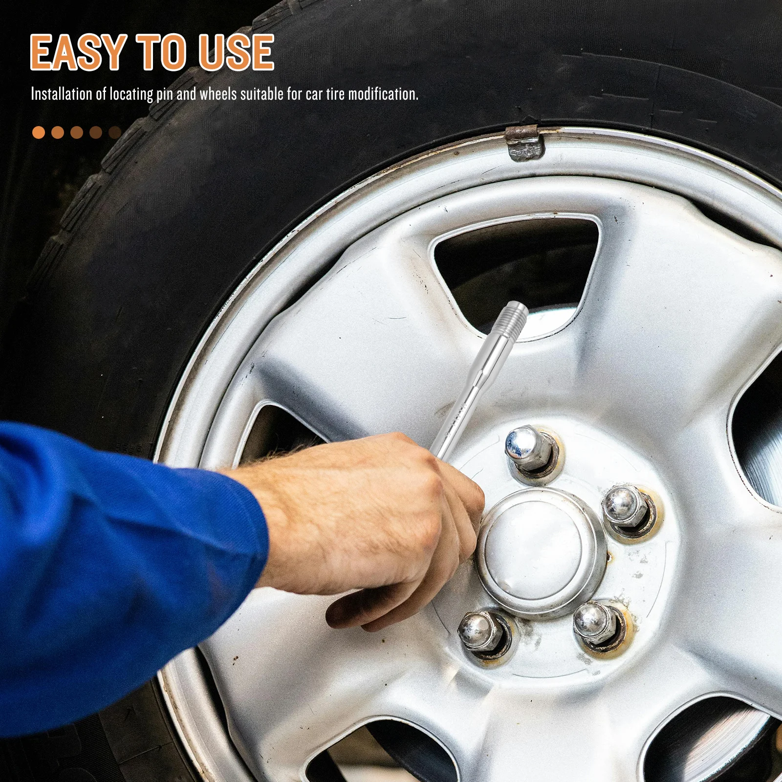 Wheel Alignment Pin M14x1.5 Stainless Steel Professional Auto Wheel Alignment Tool Pin Guide Kit High Performance