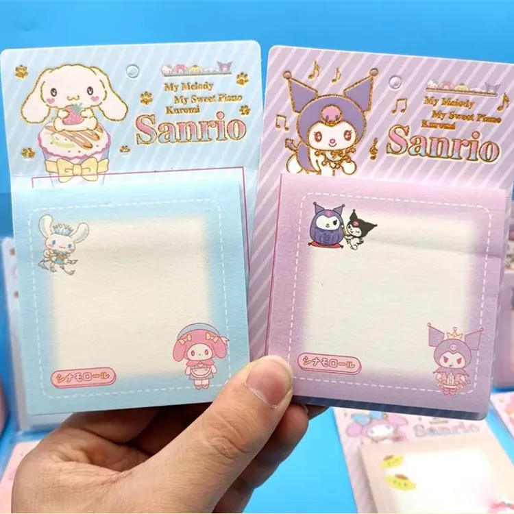 8pcs/lot Kuromi Cinnamoroll Memo Pad Kawaii Sanrio Sticky Notes Stationery Label Notepad Planner Sticker Post School Supplies