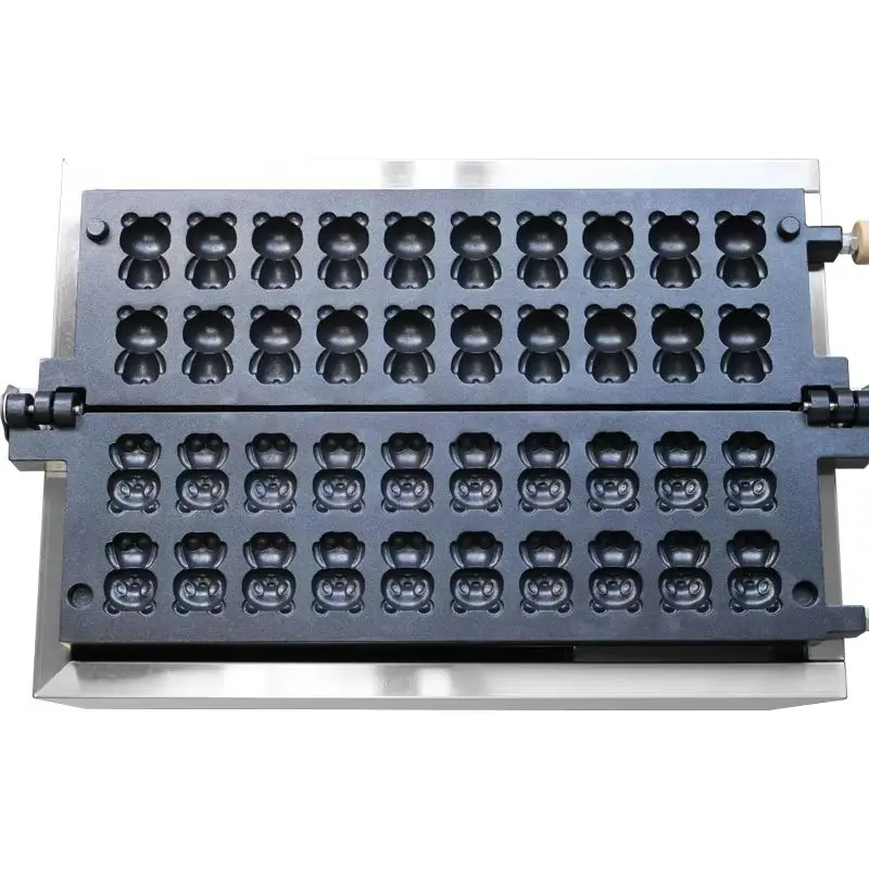Commercial 20Pcs Bear Shape Taiyaki Machine Waffle Maker Stainless Steel Coating Mini Waffle Maker Taiyaki Bakerwarer