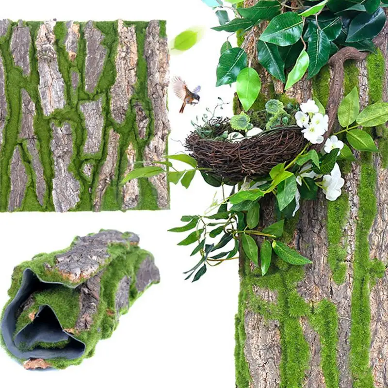 

DIY Wall Decoration Green Plant Bark Artificial Bark Indoor Pipe Decoration Material Artificial Moss For Water Pipe Pillar Cover