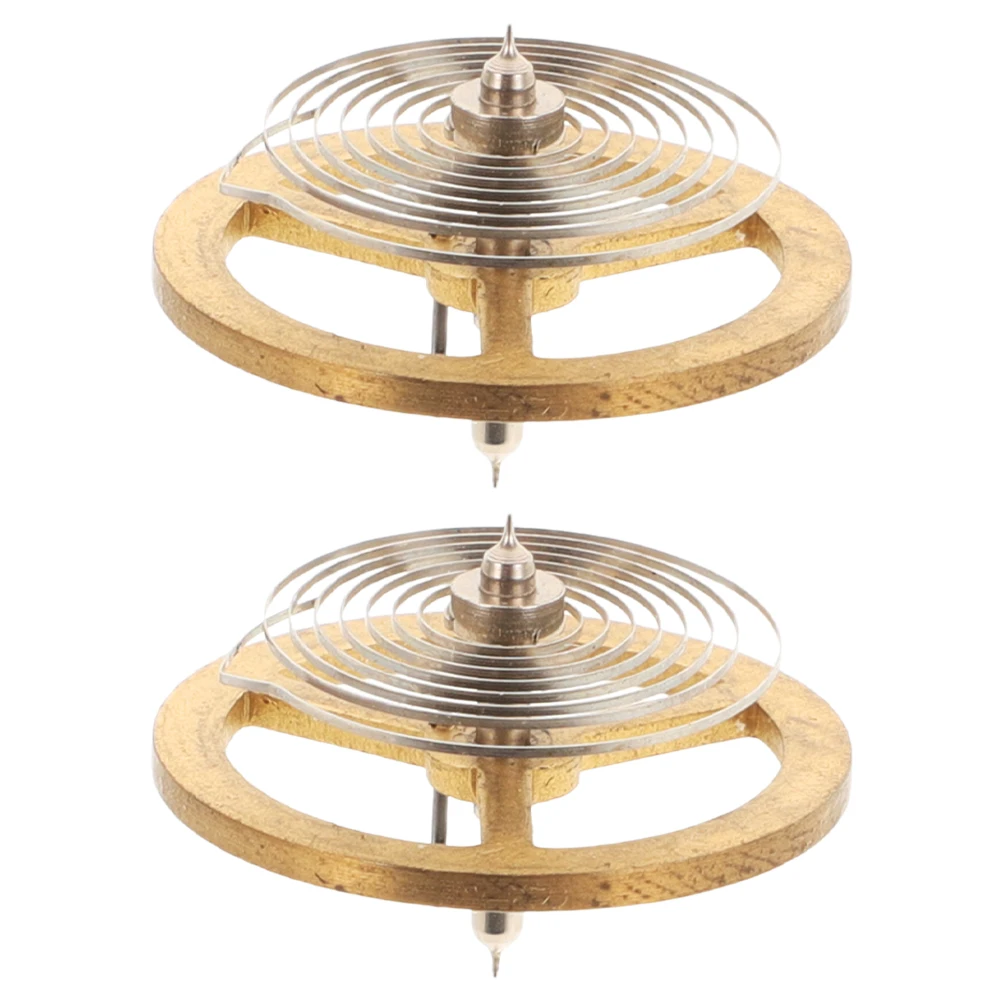

2Pcs Mechanical Clock Repair Balance Wheel Replacement Parts Durable for Vintage Alarm Clocks DIY Clock Movement Accessories