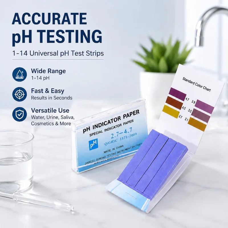 pH Test Strips 1-14 Universal Litmus Paper for Urine Saliva Water Testing, Alkaline Acid Detection Kit for Cosmetic Enzyme