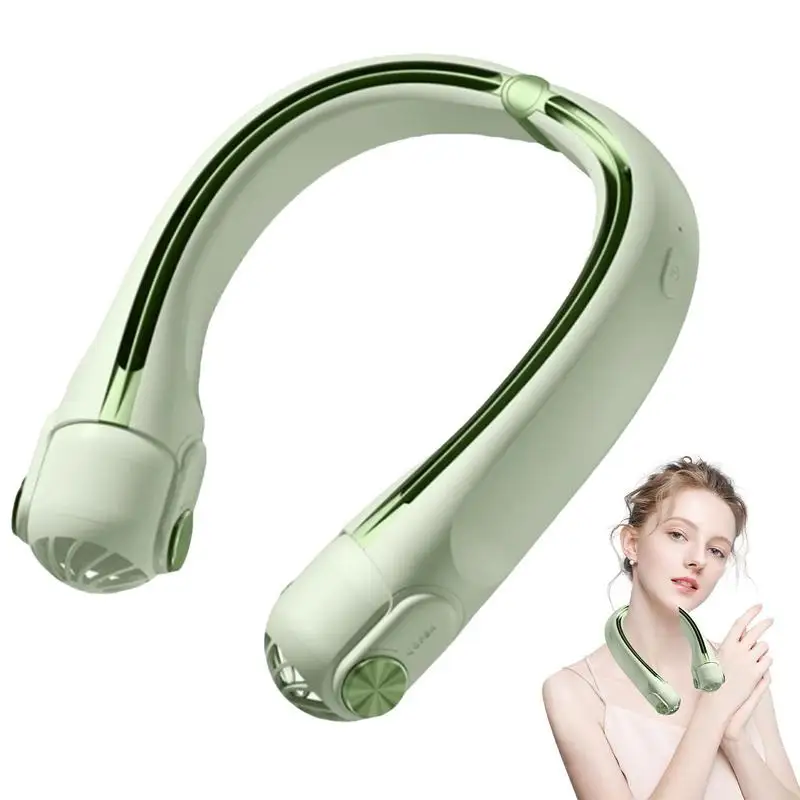 

Portable Neck Fan Bladeless Personal Portable Fan Neck Air Conditioner 360 Cooling Wearable Fan Low Noise Rechargeable Battery