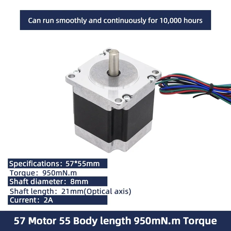 UMOT High Torque 57*55mm Nema23 Hybrid Stepper Motor 2A DC 1.7V 8mm Shaft Waterproof Linear Stepping Motor for Engraving Machine